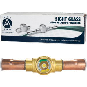 Appli Parts APSG-58AS 5/8 in Sight Glass and liquid moisture indicator Solder connections with Solid Body for HVAC/R installations suitable for CFC HCFC HFC refrigerants Appli Parts APSG-58AS 5/8 in Sight Glass and liquid moisture indicator Solder connections with Solid Body for HVAC/R installations suitable for CFC HCFC HFC refrigerants