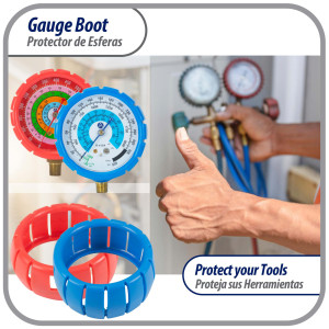 Appli Parts APMG-GBK 2.5 in Blue and Red Protective Gauge Boot Kit for Manifold Gauge Red for High pressure and Blue for Low pressure Appli Parts APMG-GBK 2.5 in Blue and Red Protective Gauge Boot Kit for Manifold Gauge Red for High pressure and Blue for Low pressure
