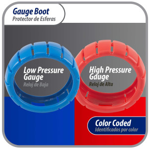 Appli Parts APMG-GBK 2.5 in Blue and Red Protective Gauge Boot Kit for Manifold Gauge Red for High pressure and Blue for Low pressure Appli Parts APMG-GBK 2.5 in Blue and Red Protective Gauge Boot Kit for Manifold Gauge Red for High pressure and Blue for Low pressure