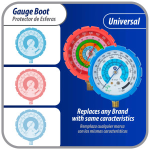 Appli Parts APMG-GBK 2.5 in Blue and Red Protective Gauge Boot Kit for Manifold Gauge Red for High pressure and Blue for Low pressure Appli Parts APMG-GBK 2.5 in Blue and Red Protective Gauge Boot Kit for Manifold Gauge Red for High pressure and Blue for Low pressure