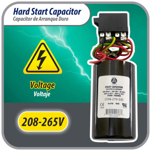 Appli Parts Start kit para aire acondicionado incluye Capacitor de arranque 270-327mfd 330V y relay potencial para equipos 4-5 Ton aire acondicionado compresores scroll y reciprocantes 208-265 Volts 1 Ph APHS-3