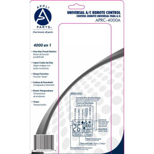 Appli Parts APRC-4000A Universal Air Conditioning Remote Control, 2 in LCD, Celsius and Fahrenheit, 4,000 Frequencies Appli Parts APRC-4000A Universal Air Conditioning Remote Control, 2 in LCD, Celsius and Fahrenheit, 4,000 Frequencies