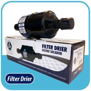 Appli Parts APFD-083 3/8 in Liquid Line Refrigerant AC Filter Drier hvac Refrigeration 083 SAE Flare connection universal unidirectional 6-1/2 in long 2 in wide