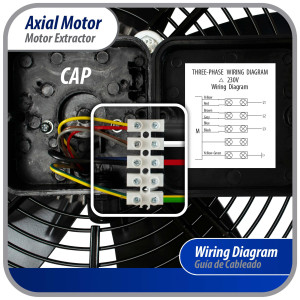 Appli Parts AXF-450-3 17-3/4 in Axial Fan Motor Guard Mounted Fan Blade 220 V, 3 Ph, 50-60 Hz, 300 W, 1600 rpm, Universal replacement for Cold Room Evaporators and Condensing Units, Work Temp -22 F to 140 F 