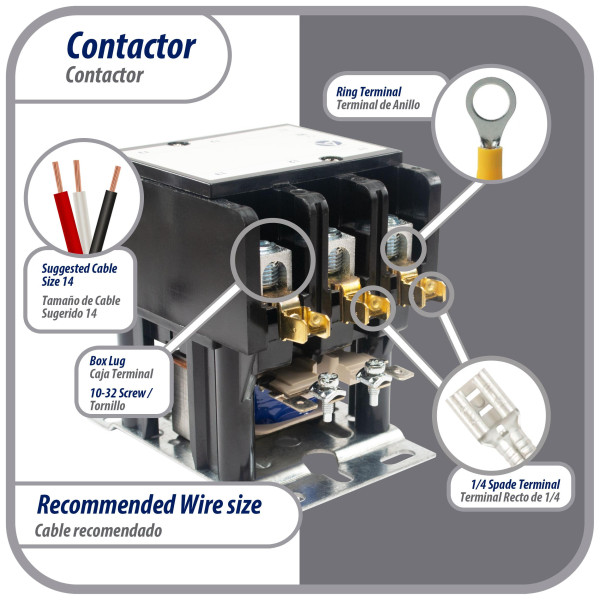 Appli Parts APAC-360120 Contactor 3 Polos 60A 120V Bobina Repuesto para Compresores de CA y Aplicaciones Electricas Certificacion UL 476929 de Trabajo Pesado Appli Parts APAC-360120 Contactor 3 Polos 60A 120V Bobina Repuesto para Compresores de CA y Aplicaciones Electricas Certificacion UL 476929 de Trabajo Pesado