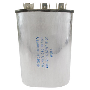 Appli Parts Condensador Capacitor de Marcha 20+5 Mfd uF (microfaradios) 370VAC CBB65 Universal Aire acondicionado y otras aplicaciones Ovalado UL E476928 CON-20/5-370