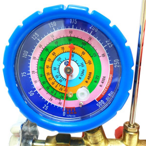 Appli Parts APMG-A3B36 R134,R22,R404,R410a Manifold Gauge Set, Brass Body, Includes 36 in long 1/4in SAE Hose Set and 5/16 in to 1/4 in SAE Adapter, Pressure psi, Temperature Fahrenheit Scales Appli Parts APMG-A3B36 R134,R22,R404,R410a Manifold Gauge Set, Brass Body, Includes 36 in long 1/4in SAE Hose Set and 5/16 in to 1/4 in SAE Adapter, Pressure psi, Temperature Fahrenheit Scales