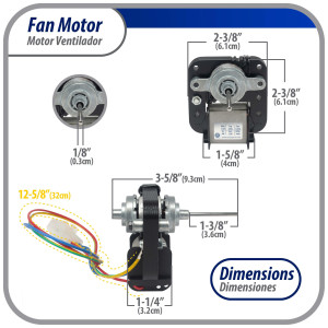 Appli Parts APFM-240369701AP Motor ventilador remplazo de 240369701 110 V, 60 Hz, 6 W, 0.05 A, CCW,3000rpm