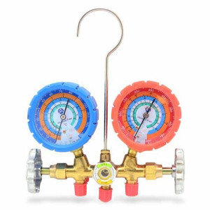 Appli Parts Analog Manifold Set R12/R22/R134/R404 Brass Includes 36in Hose Set With Sightglass 1/4in sae Apmg-A2b36s Ref. Ct-536g Appli Parts Analog Manifold Set R12/R22/R134/R404 Brass Includes 36in Hose Set With Sightglass 1/4in sae Apmg-A2b36s Ref. Ct-536g