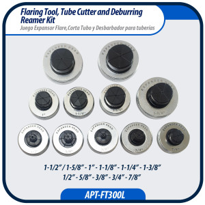 Appli Parts APT-FT300L Expansor Hidraulico, Corta Tubo y Desbarbador para tuberias 3/8, 1/2, 5/8, 3/4, 7/8, 1, 1-1/8, 1-1/4, 1-3/8, 1-1/2, 1-5/8 pulg para Cobre, Aluminio y otros materiales blandos