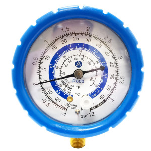 Appli Parts APMG-GA4L Esfera Manometro Baja R600 Escalas Duales Presion psi/Bar y Temperatura en Fahrenheit y Centigrados con conexion de 1/4 de pulg  Appli Parts APMG-GA4L Esfera Manometro Baja R600 Escalas Duales Presion psi/Bar y Temperatura en Fahrenheit y Centigrados con conexion de 1/4 de pulg