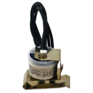 Appli Parts APBT-L21C Bimetal Termico Tipo Asiatico 2 Cables Abre 16 C y Cierra 4 C con Clip, cables Negro y Negro, remplaza BIM-21 Termodisco