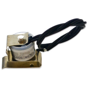 Appli Parts APBT-L21C Bimetal Termico Tipo Asiatico 2 Cables Abre 16 C y Cierra 4 C con Clip, cables Negro y Negro, remplaza BIM-21 Termodisco