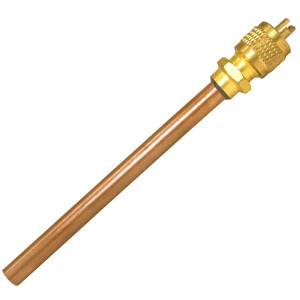 Appli Parts Valvula de acceso de 1/4 SAE x 1/4 pulg OD x con vastago de cobre de 10cm de largo con nucleo y tapa de laton con removedor de nucleo y empacadura APVS-14144 Appli Parts Valvula de acceso de 1/4 SAE x 1/4 pulg OD x con vastago de cobre de 10cm de largo con nucleo y tapa de laton con removedor de nucleo y empacadura APVS-14144