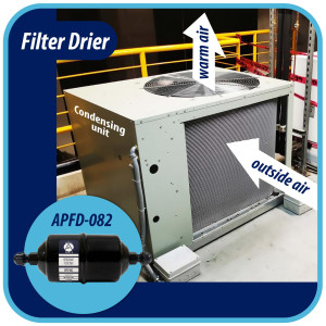 Appli Parts APFD-082 Filtro Secador 1/4 pulg para linea Liquido para Sistemas de Refrigeracion y aire acondicionado 082 SAE Rosca Universal Unidireccional 152mm Largo 57mm Ancho