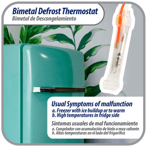 Appli Parts APBT-FT2076 Bimetal Termico Tipo Asiatico 2 Cables Fusible Temperatura 76 C con cables Amarillo y Blanco, Remplaza BIM-2076, Sanyo Termodisco