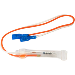 Appli Parts APBT-FT2076 Bimetal Termico Tipo Asiatico 2 Cables Fusible Temperatura 76 C con cables Amarillo y Blanco, Remplaza BIM-2076, Sanyo Termodisco