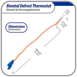 Appli Parts APBT-FT2076 Bimetal Termico Tipo Asiatico 2 Cables Fusible Temperatura 76 C con cables Amarillo y Blanco, Remplaza BIM-2076, Sanyo Termodisco