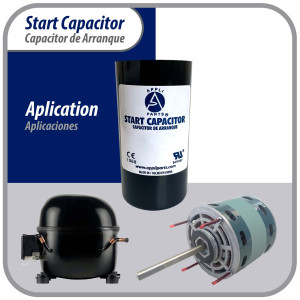 Appli Parts CON-108-250 Motor Start Capacitor 108-130 MFD uF, 250 VAC. Universal for Electric Motor Applications, 1.44 in Wide, 2.75 in Height