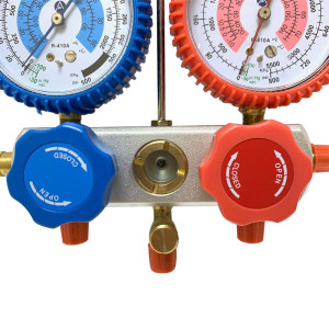 Appli Parts APMG-A1A36S R410A Manifold Gauge Set, Aluminum Body with Sight-glass Includes 36 in long, 5/16 in SAE Red/Blue, 1/4 in SAE Yellow Hose Set Appli Parts APMG-A1A36S R410A Manifold Gauge Set, Aluminum Body with Sight-glass Includes 36 in long, 5/16 in SAE Red/Blue, 1/4 in SAE Yellow Hose Set