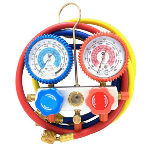 Appli Parts APMG-A1A36S R410A Manifold Gauge Set, Aluminum Body with Sight-glass Includes 36 in long, 5/16 in SAE Red/Blue, 1/4 in SAE Yellow Hose Set Appli Parts APMG-A1A36S R410A Manifold Gauge Set, Aluminum Body with Sight-glass Includes 36 in long, 5/16 in SAE Red/Blue, 1/4 in SAE Yellow Hose Set
