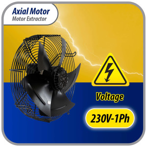 Appli Parts AXF-400 15-3/4 in Axial Fan Motor Guard Mounted Fan Blade 220V, 1 Ph, 50-60 Hz, 270W, 1510 rpm, Universal replacement for Cold Room Evaporators, Condensing Units, Work Temp -22F to 140F