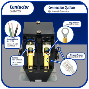 Appli Parts APAC-240240 Heavy Duty 2 Poles Contactor 40 Amp 240 Volts Coil Replacement for ac Compressor and Electrical Applications UL Certified 476929