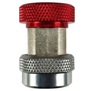Appli Parts APQC-134H Quick Coupler R-134a High for Automotive Air Conditioning Charging and Service Red 1/4 in Bronze Adapter Appli Parts APQC-134H Quick Coupler R-134a High for Automotive Air Conditioning Charging and Service Red 1/4 in Bronze Adapter
