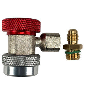 Appli Parts APQC-134H Quick Coupler R-134a High for Automotive Air Conditioning Charging and Service Red 1/4 in Bronze Adapter Appli Parts APQC-134H Quick Coupler R-134a High for Automotive Air Conditioning Charging and Service Red 1/4 in Bronze Adapter