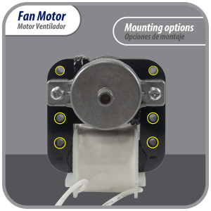Appli Parts APFM-6122 8 W Fan Motor, 110 V, 50/60 Hz, 0.15 A, 3000 rpm, CCW rotation, Universal Evaporator Fan Motor replacement for original part numbers DAI6122 and others