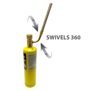 Appli Parts APHT-1S Soplete Boquilla de Soldar, Antorcha manual de un solo quemador con encendedor de arranque para soldadura fuerte con Mapp o punta giratoria de combustible de propano