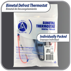 Appli Parts APBT-S4008FP Bimetal Termico Tipo Asiatico 3 Cables Abre 8C y Cierra -4C, Fusible 70C 2conectores, cables marron y marron,Referencia BIM-4008 / Termodisco