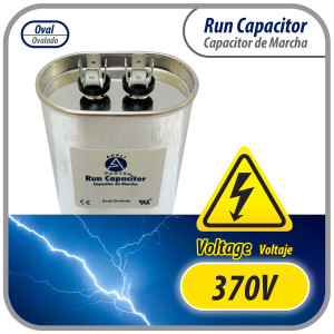 Appli Parts CON-30-370 Condensador Capacitor de Marcha 30 Mfd uF (microfaradios) 370VAC CBB65 Universal Aire acondicionado y otras aplicaciones Ovalado UL, 5.1cm Ancho 2.5cm Profundidad 7.6cm Alto
