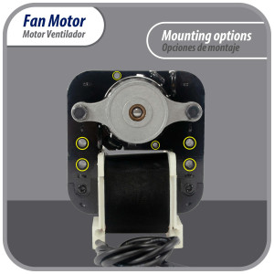 Appli Parts APFM-672 1/130 Hp Fan Motor, 220 V, 50/60 Hz, 3000 rpm, Reversible rotation, Universal Fan Motor Kit, Shaft 3/16 in by 1-1/4 in long includes 2 Fan Blades 4 and 5.5 in, UL, NUV-672, SM672