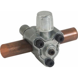 Appli Parts APT-PV310 Valvula perforadora 1/2, 5/8 pulg tipo bala con adaptadores y sello para sistemas de refrigeracion con puerto de servicio SAE de 1/4 pulg Appli Parts APT-PV310 Valvula perforadora 1/2, 5/8 pulg tipo bala con adaptadores y sello para sistemas de refrigeracion con puerto de servicio SAE de 1/4 pulg