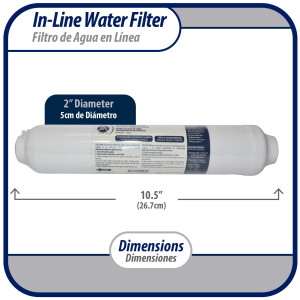 Appli Parts APWF-100 In Line Water Filter 1/4 in (Connectors Not Included) Service Life 2500 gallons or 1 year, Pressure Range 30 to 125 PSI maximum Appli Parts APWF-100 In Line Water Filter 1/4 in (Connectors Not Included) Service Life 2500 gallons or 1 year, Pressure Range 30 to 125 PSI maximum