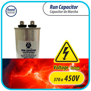 Round Run Capacitor 60 MFD Universal Fit