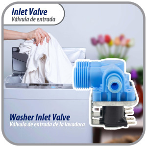 Appli Parts WH13X81 Valvula entrada de agua para lavadora 2 Entradas de 3/4 NPT y 1 Salida 1/2 conexion rapida 110-120V 50/60Hz remplazo universal lavadoras General Electric y otras marcas APIV-2111