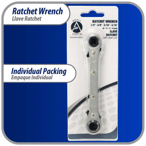 Appli Parts APT-RW122 HVAC 3/16, 1/4, 3/8 and 5/16 in service Wrench Tool with multiple size options for refrigeration square valves and other applications