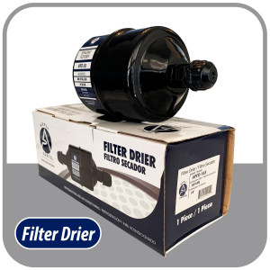 Appli Parts APFD-163 3/8 in Liquid Line Refrigerant AC Filter Drier hvac Refrigeration 163 SAE Flare connection universal unidirectional 7in long 3in wide