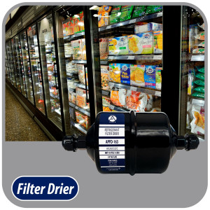 Appli Parts APFD-163 3/8 in Liquid Line Refrigerant AC Filter Drier hvac Refrigeration 163 SAE Flare connection universal unidirectional 7in long 3in wide