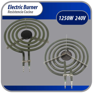 MP15YA Appli Parts Electric Range Burner Heater Element 4 Turns, 6 in, 1500 W, 240 V, Compatible with General Electric Whirlpool 660532, WP660532, WB30T10073, SU205, 660532, TS4W6215, 404080, 5303310283