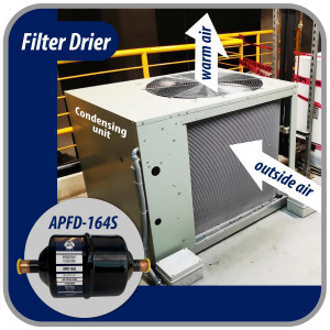 Appli Parts APFD-164S 1/2 in Liquid Line Refrigerant AC Filter Drier hvac Refrigeration 164S ODF Sweat Solder connection universal unidirectional 7in long 3in wide