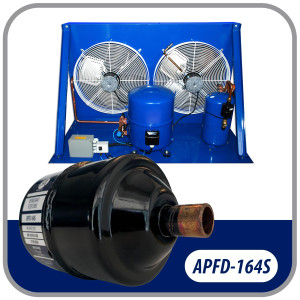 Appli Parts APFD-164S 1/2 in Liquid Line Refrigerant AC Filter Drier hvac Refrigeration 164S ODF Sweat Solder connection universal unidirectional 7in long 3in wide