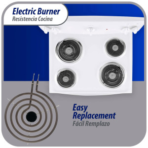 WB30X253 Appli Parts Surface Burner Heating Element 4 Turns, 8 in, 240 V, Compatible with General Electric SP21YA, WB30K10003, 404072, SU202, SP21YA, TS4W8221, Y04000035, WB30T10071, 5304431015, 5303015715
