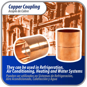 Appli Parts AP-A258 2-5/8 pulg Anillo de Cobre Accesorios de tuberia de cobre CxC Conexiones soldadas para aplicaciones de refrigeracion, aire acondicionado y plomeria Tuberia de cobre ACR y tipo L 