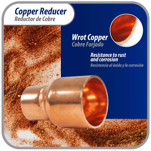 Appli Parts AP-R034012 3/4x1/2 in Reducing Bushing Copper pipe fittings C x C Sweat connections for refrigeration, air conditioning and plumbing applications ACR and Type L copper pipe