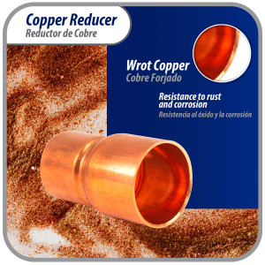Appli Parts AP-R078034 7/8x3/4 in Reducing Bushing Copper pipe fittings C x C Sweat connections for refrigeration, air conditioning and plumbing applications ACR and Type L copper pipe