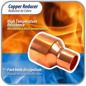 Appli Parts AP-R158078 1-5/8x7/8 in Reducing Bushing Copper pipe fittings CxC Sweat connections for refrigeration, air conditioning and plumbing applications ACR and Type L copper pipe