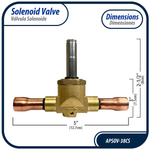 Appli Parts APSOV-38CS 3/8 ODF Solenoid Valve Body, Normally Closed NC, Coil Not Included, Suitable for multiple refrigerants CFC, HCFC and HFC Appli Parts APSOV-38CS 3/8 ODF Solenoid Valve Body, Normally Closed NC, Coil Not Included, Suitable for multiple refrigerants CFC, HCFC and HFC